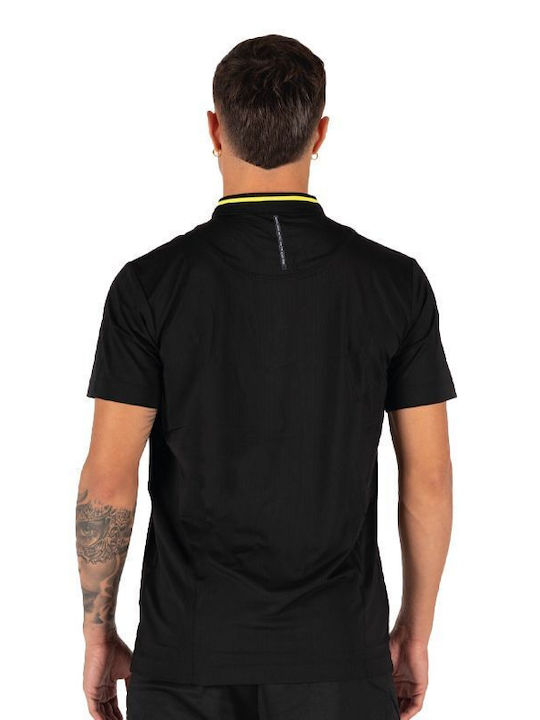 Polo Αθλητική Μπλούζα Κοντομάνικη Black/fluo Yellow