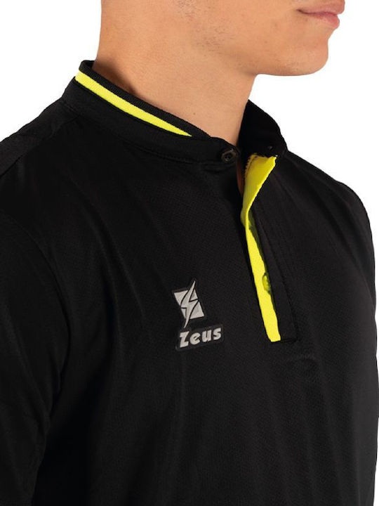 Polo Αθλητική Μπλούζα Κοντομάνικη Black/fluo Yellow