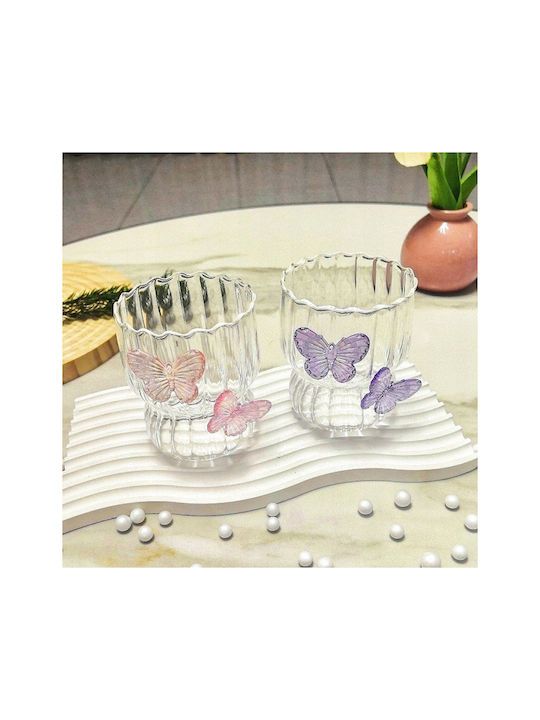 ecarla Pahar Cafea Freddo Din Sticlă Violet 260ml