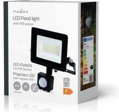 Nedis Στεγανός Προβολέας LED 20W Φυσικό Λευκό 4000K με Αισθητήρα Κίνησης IP44