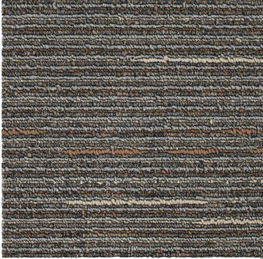 vidaXL Set Plastic Floor with 4 Tiles L50xW50cm Brown