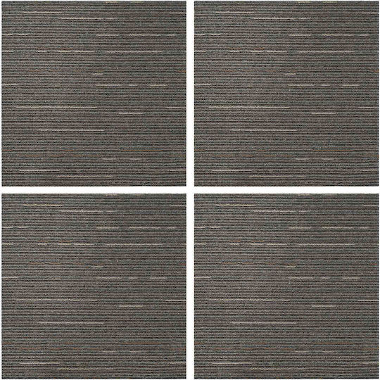 vidaXL Set Plastic Floor with 4 Tiles L50xW50cm Brown