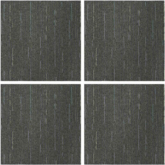 vidaXL Set Plastic Floor with 4 Tiles L50xW50cm Green
