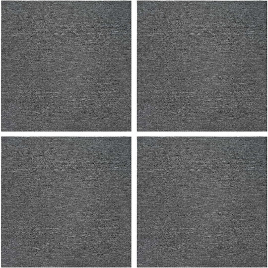 vidaXL Set Plastic Floor with 4 Tiles L50xW50cm Gray