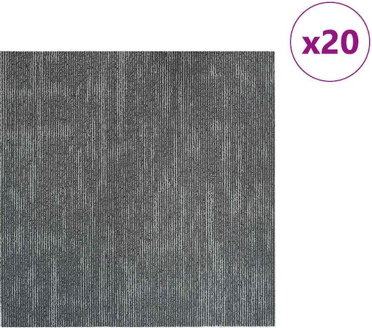 vidaXL Set Plastic Floor with 20 Tiles L50xW50cm Gray
