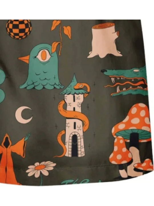 Men's Brown Swim Shorts With Patterns