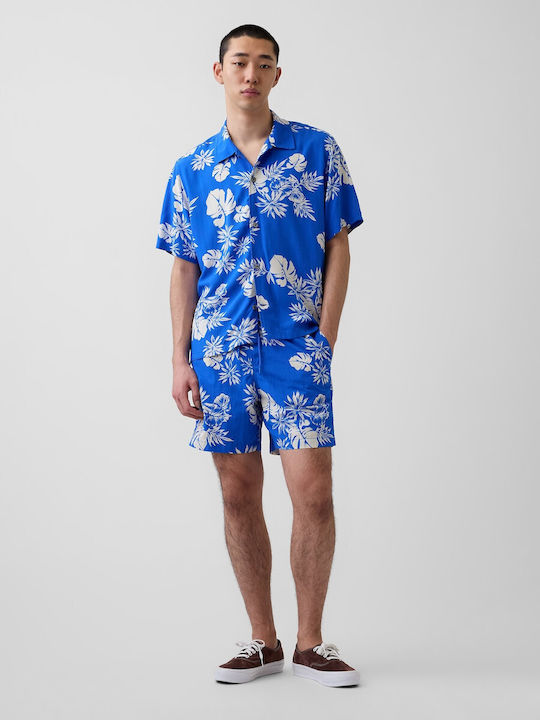 Men's Swimwear Shorts Blue Floral Floral