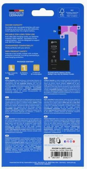 Prio High Capacity Συμβατή Μπαταρία Αντικατάστασης 3670mAh για Apple Iphone 14