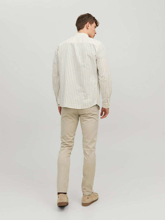Chino Trousers Elastic in Slim Fit Oxford Tan