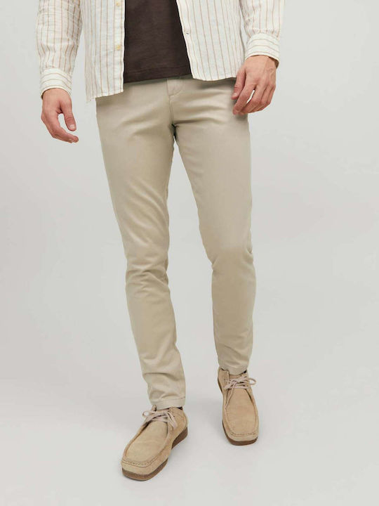 Chino Trousers Elastic in Slim Fit Oxford Tan