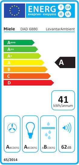 Miele DAD 6880 Levantar Ambient Abzugshaube Mechanismus der Absorption 80cm Schwarz obsidian