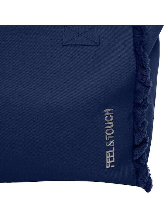 Feel & Touch Текстилна Плажна Чанта Синя