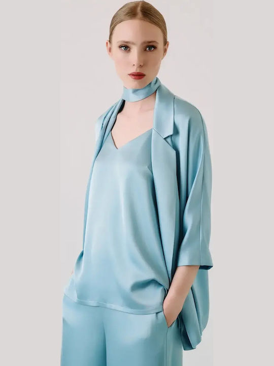 Cardigan Pentru Femei Kimono Albastru Deschis