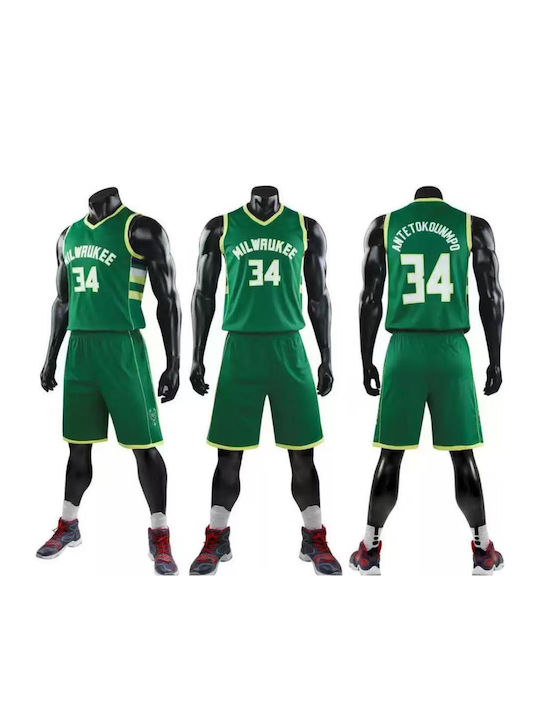 King Men's Basketball Set Antetokounmpo Green