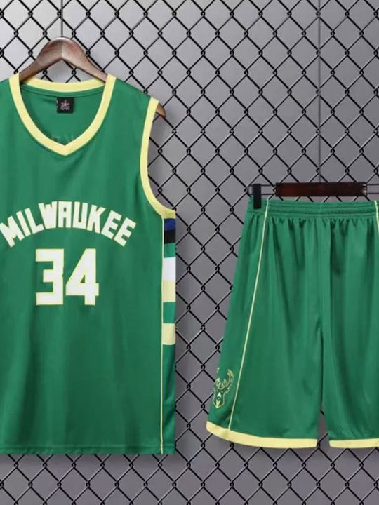 King Men's Basketball Set Antetokounmpo Green