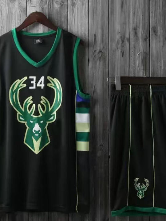 King Мъжки Комплект Баскетбол Antetokounmpo Черен