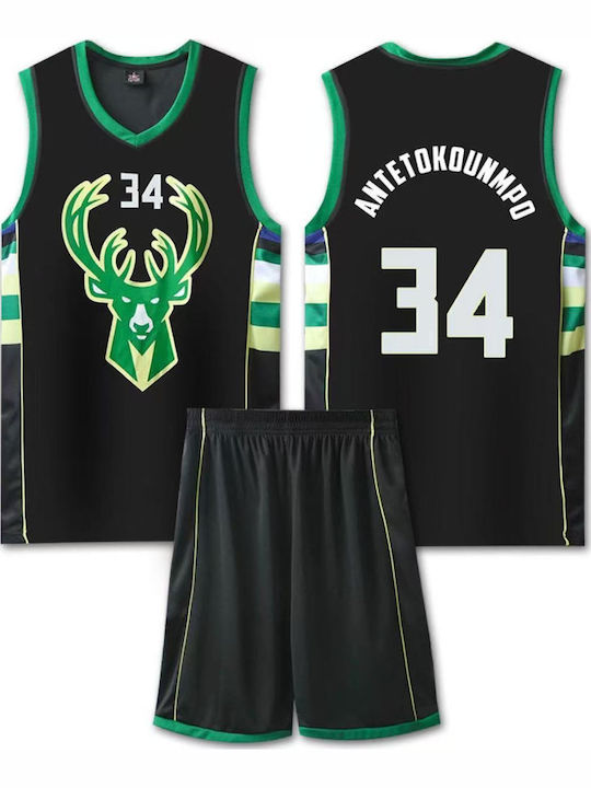King Мъжки Комплект Баскетбол Antetokounmpo Черен