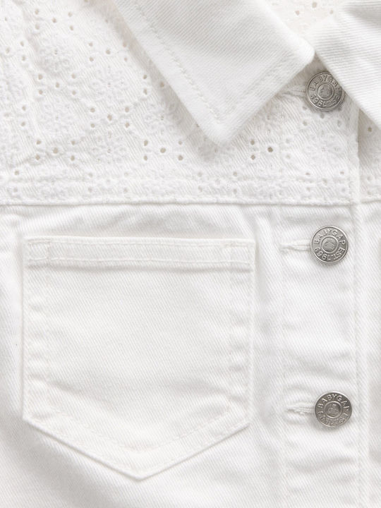 Kids Long Denim Jacket Fresh White