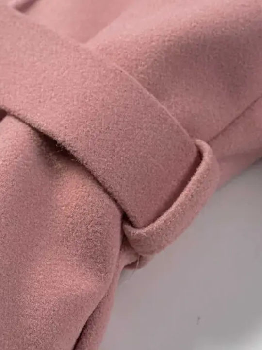 Kids Long Coat with Lining Pink