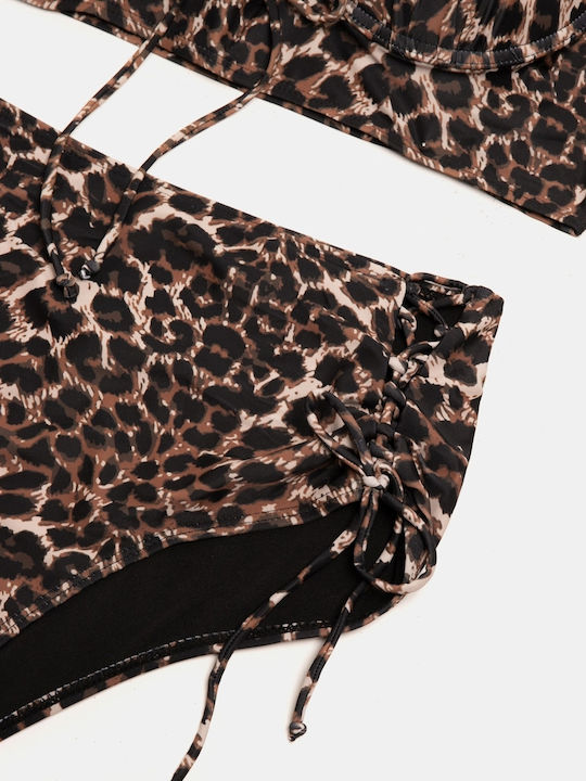 Plus Size Bikini Set High Waist Underwire Animal Print Size 3XL Animal