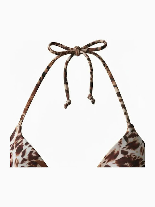 Bikini Triangle Animal Print Brown