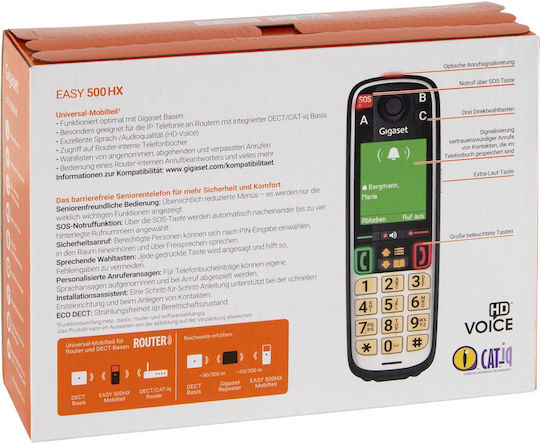 Gigaset Easy 500hx Seniorentelefon Schwarz