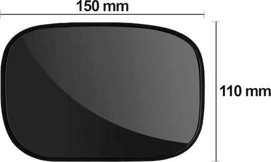 Avizar Interior Car Mirror Sun Visor Wide Angle 170x110mm Black