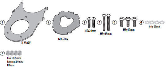 Kappa Flange Support Base Tanklock Yamaha Tenere 700 World Raid 26 Bf101k