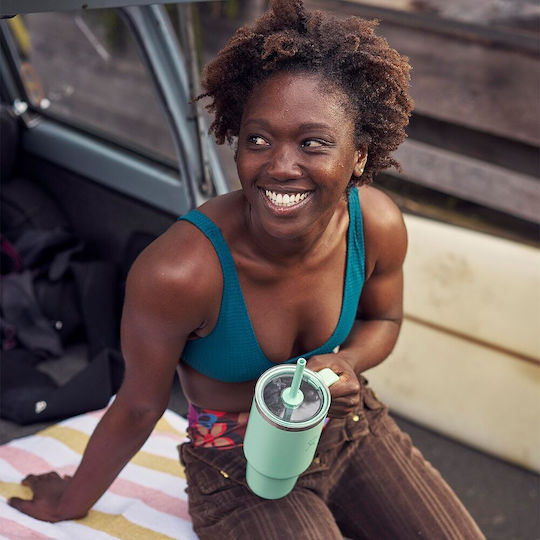 Hydro Flask Handled Tumbler Θερμός Ανοξείδωτο 710ml Oat με Καλαμάκι και Λαβή