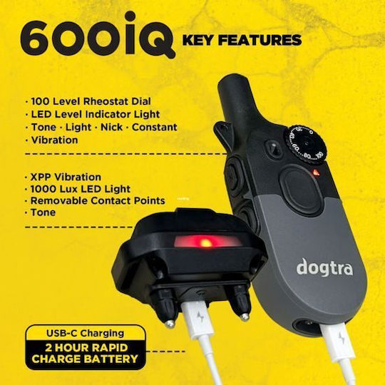 Dogtra 600iQ Zgardă Electrică de Dresaj pentru Câini cu Distanță de 600m