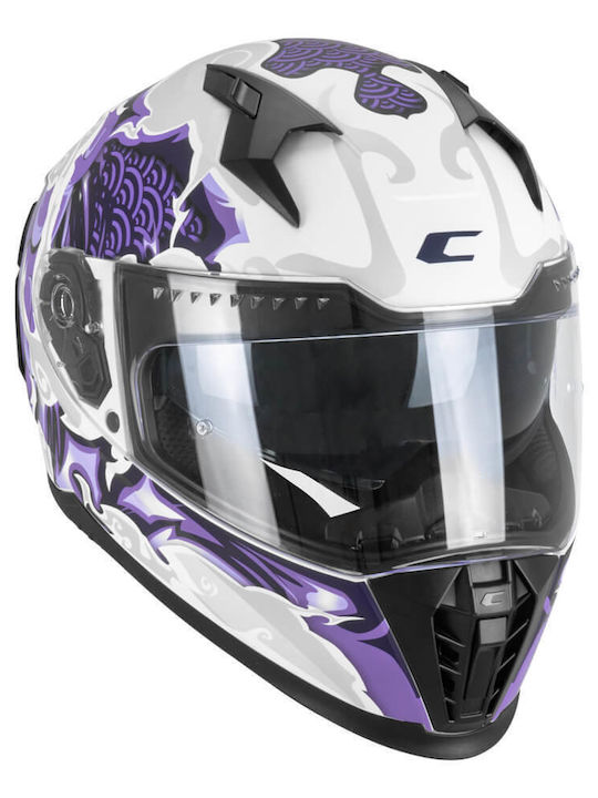 CGM Blast Cloud 311F White / Violet Matt Κράνος Μηχανής Full Face ECE 22.06 1550gr με Pinlock και Sunvisor