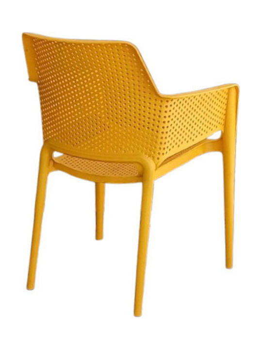 Scaun De Exterior Din Polipropilenă Luka Galben Luka-09064 62x60x86cm