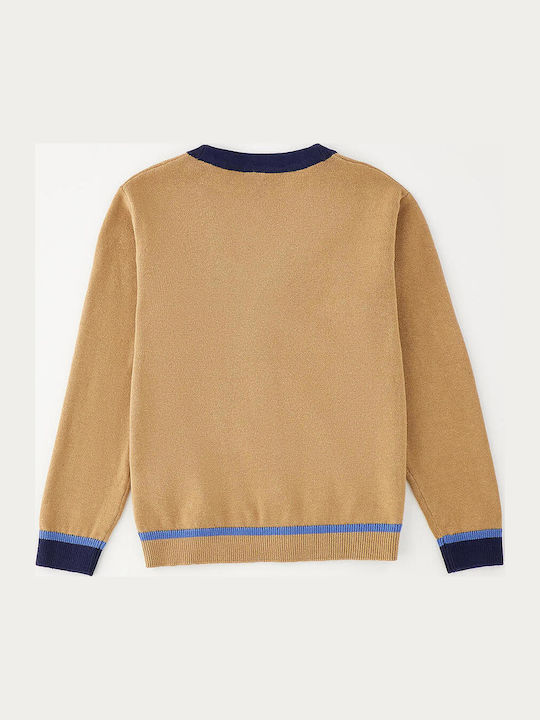 Cardigan Pentru Copii Din Bumbac Maro Albastru