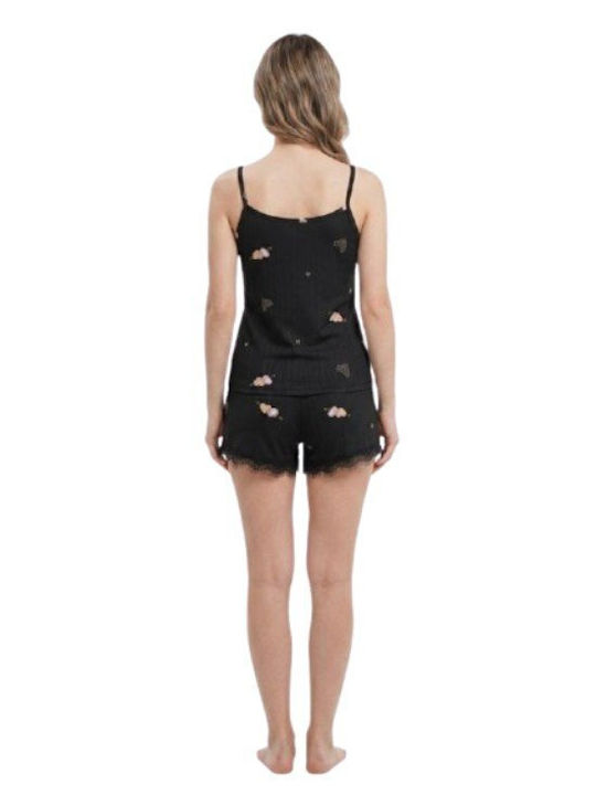 Soccus Set Pijamale Dama De Vară Negru