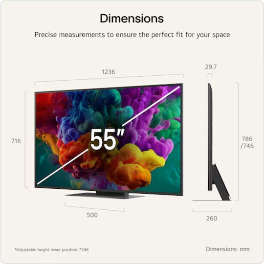 Smart Τηλεόραση 55" 4K UHD QNED NanoCell evo AI QNED87 HDR (2026) 55QNED87B6A