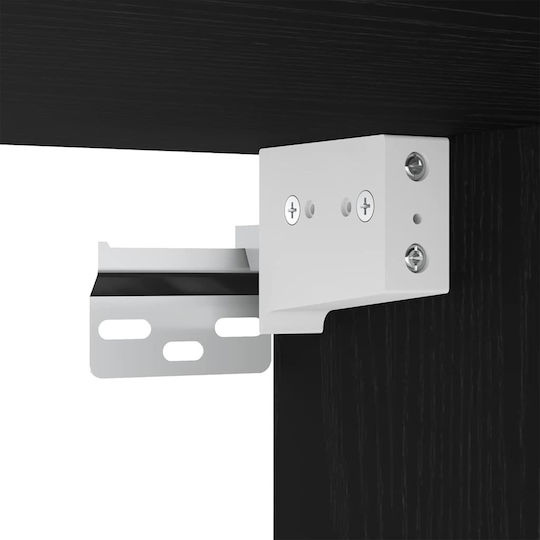 vidaXL Waschtisch mit Waschbecken, Spiegel & Säule L80xB33xH60cm Black Oak
