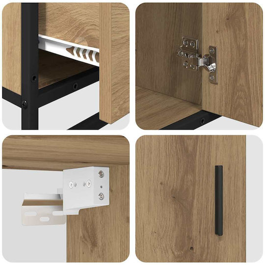 vidaXL Vanity Unit Without Sink with Mirror & Column M35xL37.5xH166cm Artisan Oak