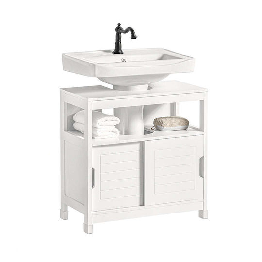 SoBuy Waschtisch mit Waschbecken L53xB30xH61cm Weiß