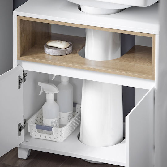 SoBuy Πάγκος με Νιπτήρα Μ60xΒ30xΥ61cm White