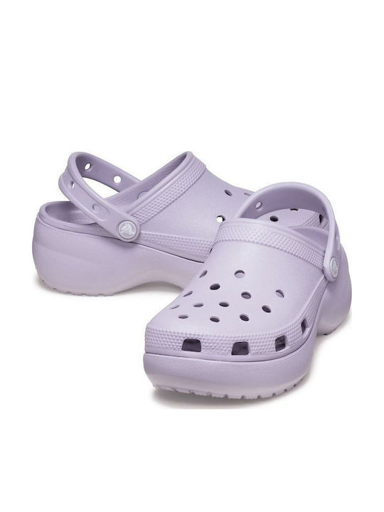 Crocs Classic Platform Clog Γυναικεία Σαμπό Μωβ Crocs Classic Platform Clog Γυναικεία Σαμπό Μωβ