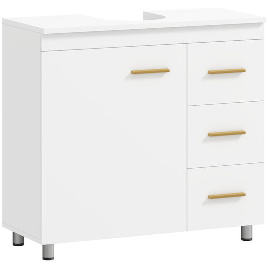 HomCom Πάγκος με Νιπτήρα Μ70xΒ30xΥ65cm Λευκό HomCom Πάγκος με Νιπτήρα Μ70xΒ30xΥ65cm Λευκό