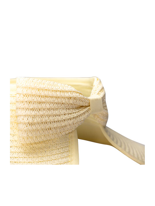 Brims and Trims Γυναικείο Ψάθινο Καπέλο Visor Εκρού