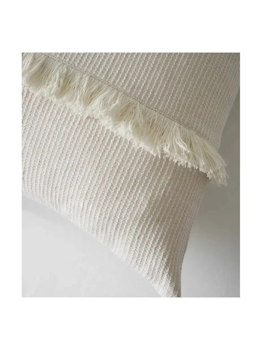 Gofis Home Decorative Pillow Case Off from 100% Cotton Off White 50x50cm