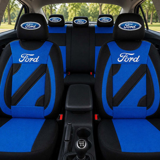 Set Custom Universal Nero Blue Seat Covers Ford