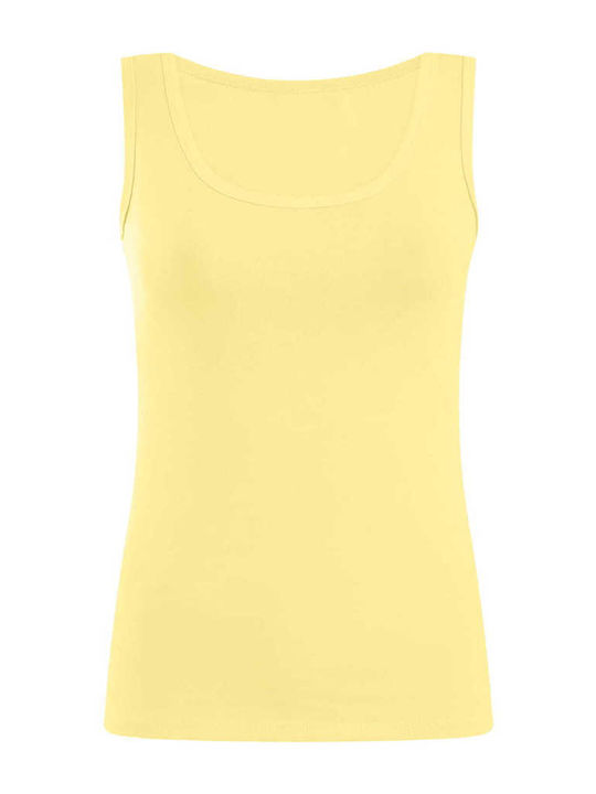 Celestino Top Elastic Monocrom Slim Fit Galben