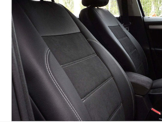Set Custom Universal Seat Covers Made Eco Leather Alcantara Mitsubishi Black