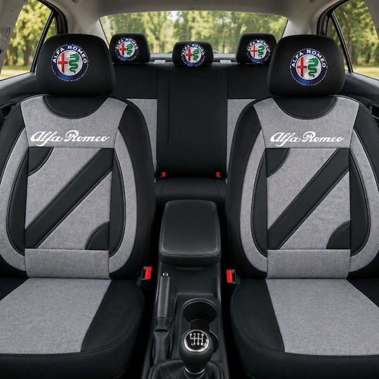 Set Universal Nero Grey Personalized Seat Covers Alfa Romeo
