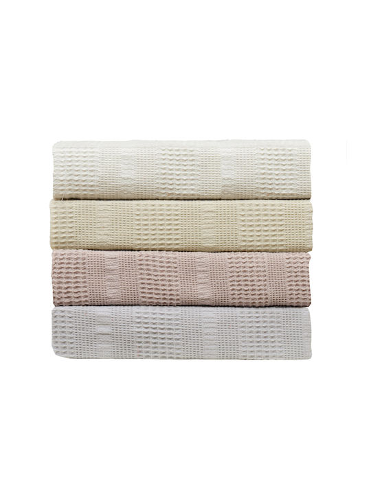 Viopros Nursery Swaddling Waffle Beige Blanket 80x110cm