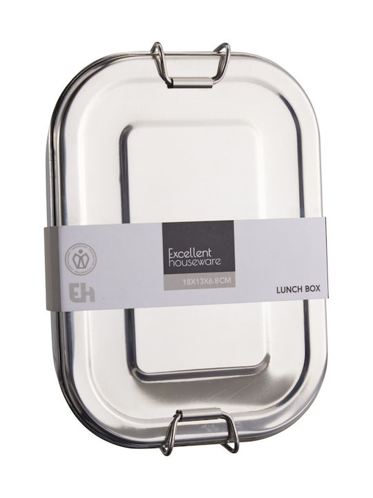 Excellent Houseware Δοχείο Φαγητού Inox Ασημί 18x13cm