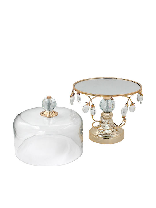Keskor Metallic Cake Stand with Lid Gold 26x26x42cm